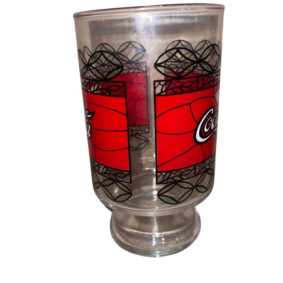 Vintage Coca-Cola Tiffany Glass oversized With Large Stem Bottoms: Great Shape - Picture 2 of 5